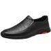 Embossed Top Layer Casual Leather Shoes, Overalls, Rubber Non-slip Soles, Men's Casual Leather Shoes_vogvips.com