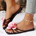 Fairy Fashionable Thai Butterfly Flower Decorated Casual Flat Slippers Summer New Solid Color Lightweight Open-toed Slippers_vogvips.com