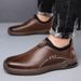 Men's Slip-On Leather Loafers - Soft Sole Comfortable Driving Shoes For Business Casual_vogvips.com