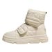 Women's Winter Snow Boots With Fur Lining, Waterproof Slip-Resistant Casual Round Toe Shoes For Cold Weather, Light Luxury Style_vogvips.com