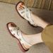 Bebealy Women Shoes Korean Version Retro Woven Fashion Sandals Spring New Rubber Low Heel Square Toe Beach Slippers Roman Shoes_vogvips.com