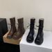 Chunky Heel French British Style Lace-up Martin Boots For Women 2025 Autumn New Model_vogvips.com