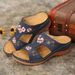 Large Size Slippers, Hollowed Out Car Stitching, Flat Solid Color, Thick Sole, One Foot Open Toe Women's Sandals For_vogvips.com