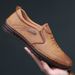 Euro Step New Non-Slip Soft Sole Handmade Lace-Up Breathable Versatile Summer Casual Men's Leather Shoes_vogvips.com