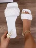 New Designer Women's High Quality Luxury Woven Strap Square Toe Casual Smooth Sandals_vogvips.com