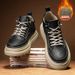 European Warm Series Mid-Top Autumn Casual High-Top Leather Martin Boots No-Tie Shoelaces Cotton Shoes Men's Winter Plush Warm_vogvips.com