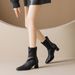 Weiwei Girl 2588-1 High Heel Short Boots For Women, Autumn And Winter Black French Style Chunky Heel Stretch Slim Boots Martin Boo_vogvips.com