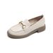 Platform Loafers Women's Round Head One Pedal Soft-soled Single Shoes British Style Small Leather Shoes_vogvips.com