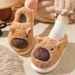 Cozy Plush Slippers For Women And Men - Thick Sole Indoor Outdoor House Shoes With Round Toe And Warm Fleece Lining, Perfect For Fall Winter_vogvips.com