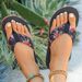 Fashion Lady Shoes Retro Women Summer Flip Flops Casual Sandals Beach Open Toe Flat Slippers Slides_vogvips.com