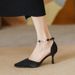 Cheongsam-inspired Niche High-heeled Shoes For Women, 2026 Summer, Pointed Toe, Thin Heel, Pearl Strap, Hollowed-out,_vogvips.com
