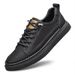 Men's Round Head Two-layer Cowhide Men's Board Shoes Ront Lace-up Low-heeled Casual Men's Shoes Direct Sales_vogvips.com