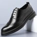 Euro Step Men's Leather Brogue Business Formal Casual Spring Autumn Groomsman Shoes Comfortable_vogvips.com