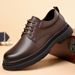 2024 Autumn New Men's Genuine British Style Thick Sole Black Work Large Toe Business Casual Leather Shoes_vogvips.com