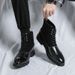European Warm Series Autumn New High-top Martin Men's Fashion British Style Trendy Short Boots Pointed Casual Leather Shoes_vogvips.com