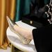 Women's Elegant Pointed Toe Mid Heel Party Shoes With Metallic Accents & Glitter Fabric, Snake Print Design, Sizes 34-40_vogvips.com