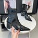 2025 Autumn New Pointed Thin Boots Temperament Fashion Boots Women's Black Martin Boots French Women's Boots Thick Heel Buckle_vogvips.com