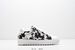 Men Women Retro Black‑White Abstract Pattern Fabric Platform Sneakers, White Toe Cap & Serrated Non‑Slip Thick Outsole,Lace‑Up Low‑Cut Casual Footwear_vogvips.com