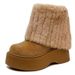 Online Celebrity Snow Boots Women's Winter 2025 New Short Niche Thick Bottom Furry Pants Boots With Velvet Warm Cotton Shoes_vogvips.com