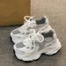 Thick-Soled Dad For Women 2025 Autumn Winter New Hot Style Silver Mesh Breathable Height-Increasing Running Casual_vogvips.com