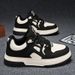 Men's Casual Sneakers - Breathable Low-Top Round Toe Shoes With Rubber Sole For Daily Wear, Black And Brown Options_vogvips.com
