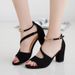 Large Size 2025 Summer New Women's One Button Velvet Urban Girl High Heel Sandals_vogvips.com