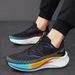Gradual Change Rainbow Color Flying Woven Racing Shoes, Professional Long-distance Running Lightweight Sports Shoes_vogvips.com