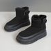 Women's High-Top Winter Boots With Fleece Lining - Non-Slip Rubber Sole, Breathable PU Upper, Casual Snow Shoes For Cold Weather_vogvips.com