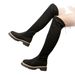 Women's Slimming Over The Knee Boots Round Toe Back Lace Up Plus Size Winter New Style_vogvips.com