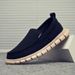 2025s Old Beijing Cloth Shoes For Middle-aged And Elderly Men, Simple No-tie Casual Soft Sole Stitched Lazy Loafers_vogvips.com