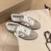 Meridian Color Blocked German Training Shoes, Soft Leather Sports Casual Shoes, Women's Lace Up Retro Flat Shoes, Women's Sneakers._vogvips.com