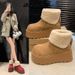 Winter Fashion Cotton Shoes For Women, Versatile Trendy Thick-Soled Height-Increasing Women's Snow Boots, New_vogvips.com