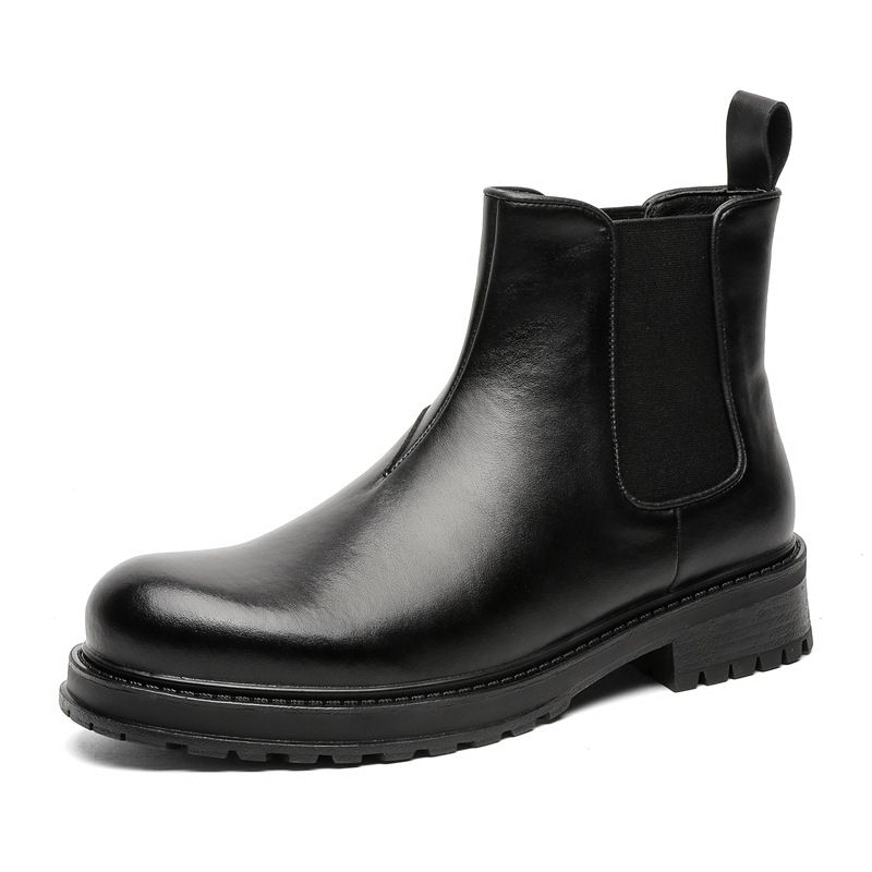 Retro Boots Lazy One-pedal Thick-soled Heightening Martin Boots Short Boots_vogvips.com