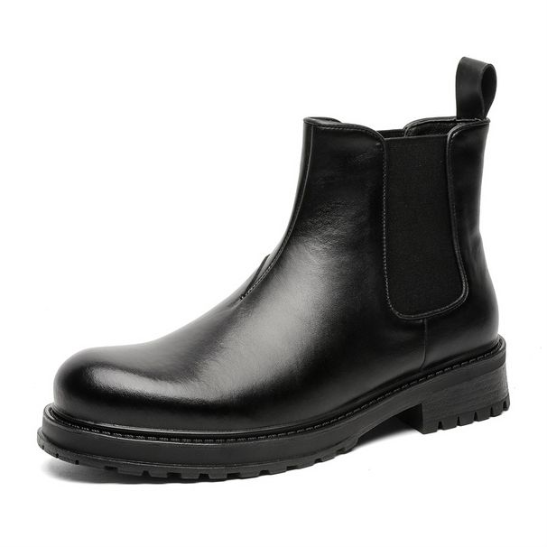 Retro Boots Lazy One-pedal Thick-soled Heightening Martin Boots Short Boots_vogvips.com