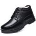 KL8819 Cow Leather Men's Casual Boots With Wool Lining Black, Choose Size And Tell Seller_vogvips.com