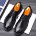 Euro Step Spring And Autumn Business Formal Leather For Men, Soft Sole Groom Wedding Brogue Casual Shoes_vogvips.com