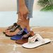 2026 Spring And Summer New Flat Slippers Women's Boat Aiming Metal Buckle Beach Sandals Open-toed Slippers_vogvips.com
