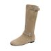 Western Cowboy For Women, Round Toe, Petite, Over-the-Knee, Slim Long Boots, Hidden Wedge, Suede High Tube, Slouch Boots_vogvips.com