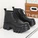 Gear Bottom Heightened Thick-soled Martin Boots Men's High Street Bulldozer Tooling Locomotive Boots Medium Head Derby Boots_vogvips.com