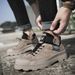 Men's Round Head Leather Casual Men's Casual Single Shoes Front Lace-up Tooling Shoes Single Shoes Men's Shoes_vogvips.com