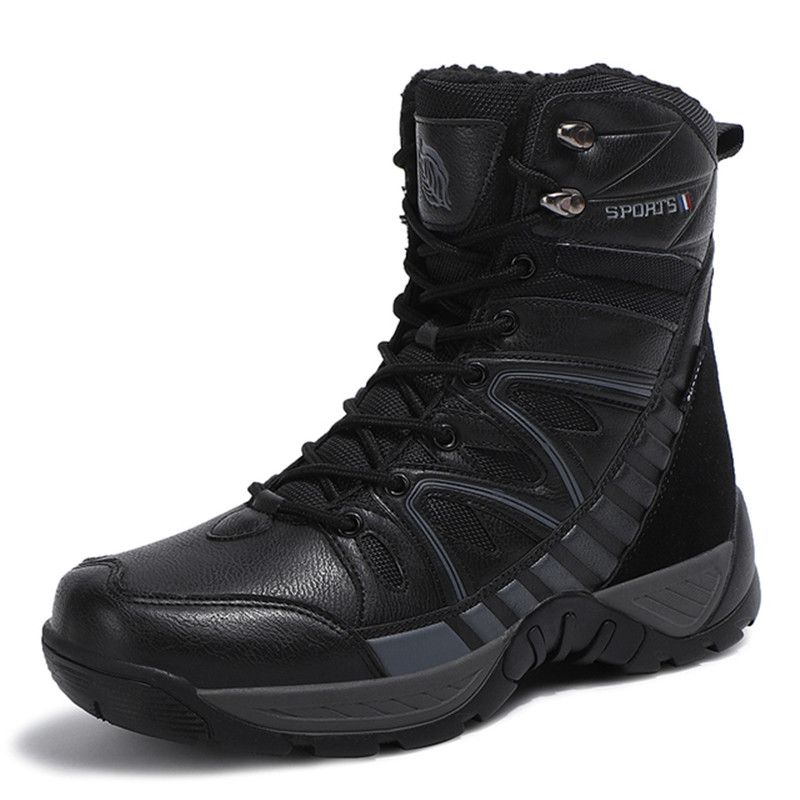 Brand Warm Plush Snow Boots High Top Waterproof Men's Boots Winter Desert Boots Outdoor Anti-Slip Ankle Boots Combat Army Boots_vogvips.com