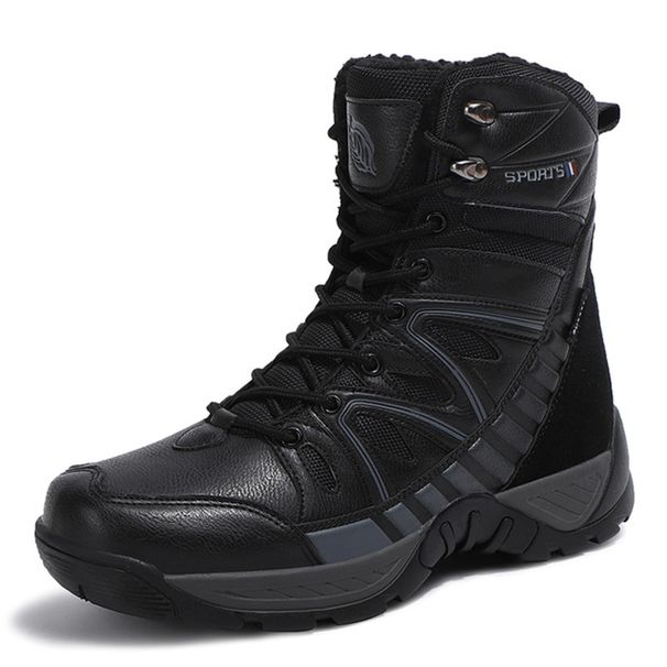 Brand Warm Plush Snow Boots High Top Waterproof Men's Boots Winter Desert Boots Outdoor Anti-Slip Ankle Boots Combat Army Boots_vogvips.com