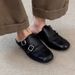 Vintage-Inspired Slip-On Brogue Shoes For Women – Genuine Leather Upper, Rubber Sole, Classic Black & Brown, Comfortable & Stylish_vogvips.com