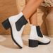 Women's Mid Heel Ankle Boots Chunky Patent Leather Martin Plus Size 43 European American Style Winter_vogvips.com