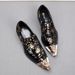 European Syle Poined Iron Oe Personalized Casual Leaher Plus Size Fashion Cowhide Prined Rendy Men's Shoes, Low_vogvips.com