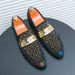 New Fashion Trendy Men's Shoes, Personalized Rivet Dress, Loafers, British Style, Lazy Fashion Nightclub Banquet Dress, Leather Shoes_vogvips.com