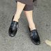 Cameido Women's Leather Loafers With Tassels And Belt Buckles Soft Bottom Soft Upper Deep V Single Shoes For Spring_vogvips.com