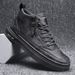 Men's Trendy Zipper High Top Board Korean Version Soft Soled Suede Leather Shoes British Style Youth Martin Boots_vogvips.com