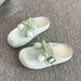 Super Popular With Skirts, Women's Open-toe Mules For Outdoor Wear, 2025 New Summer Model In Lake Blue, Tulip Slip-on_vogvips.com