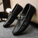 Men's casual leather shoes low help set feet men breathable trend lazy man pedal driving men's shoes bean shoes men_vogvips.com